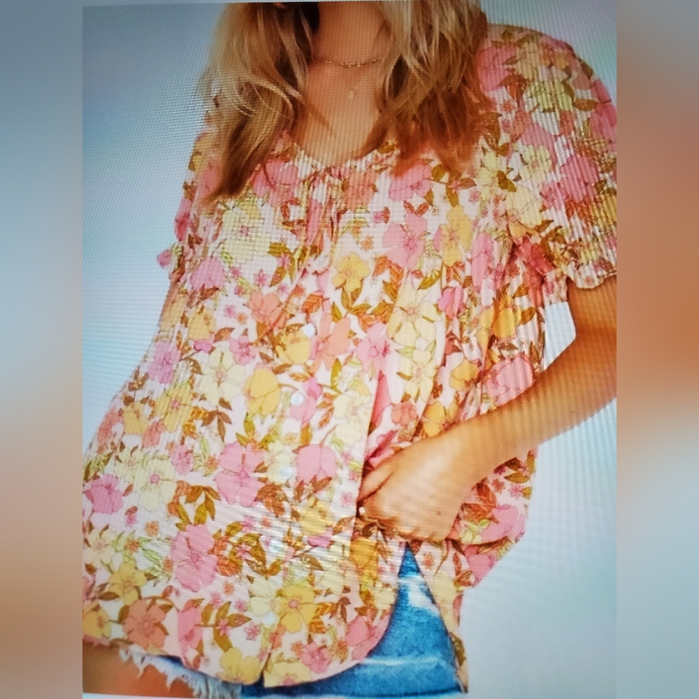 Show Me Your MuMu Floral Blouse - Pink, Yellow, Brown